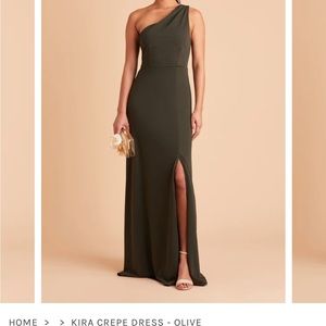 Crepe olive green Kira dress from Birdy Grey in a size M. In amazing condition!